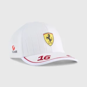 Gorra Charles Leclerc Ferrari F1 Blanca 2025